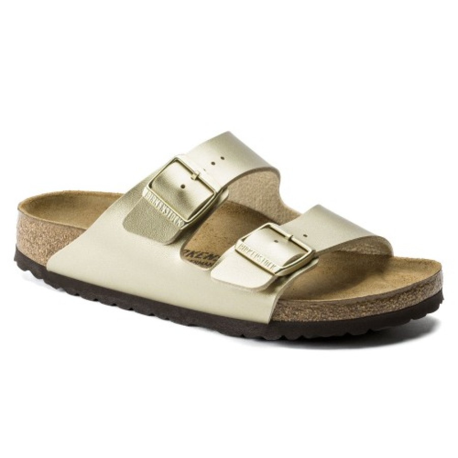 Women'S Birkenstock Footbed | Birkenstock Women'S Arizona In Gold Birki-Flor