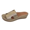 Women'S Lamour Des Pieds Slides | Lamour Des Pieds Women'S Catiana In Gold Stardust Suede