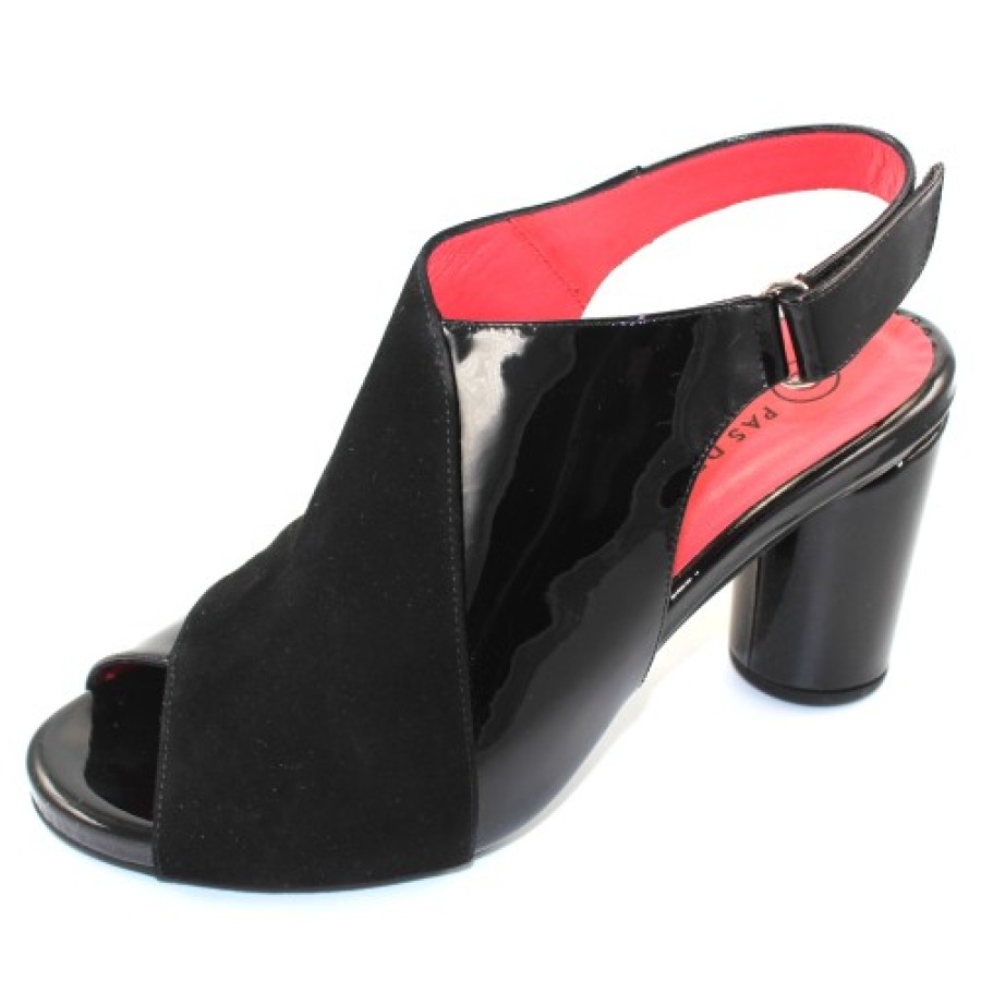 Women'S Pas De Rouge Heels | Pas De Rouge Women'S Chantal 2784 In Black Patent Leather/Suede