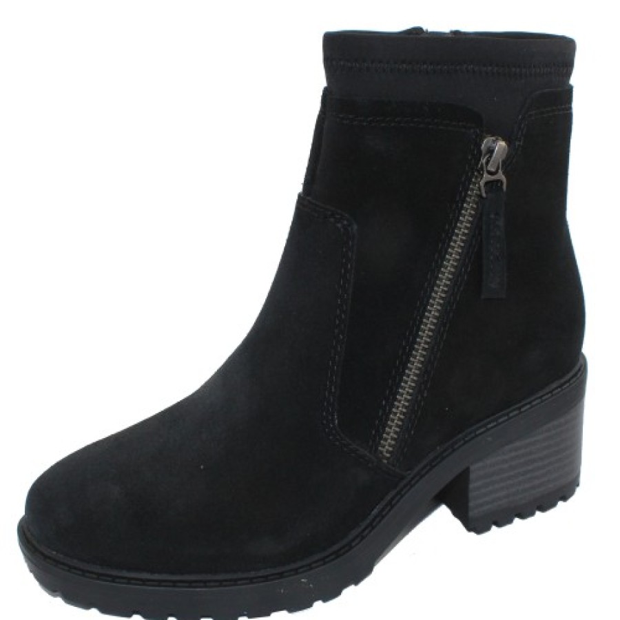 Women'S Salvia Wedges | Salvia Women'S Demi In Black Vizalo Suede