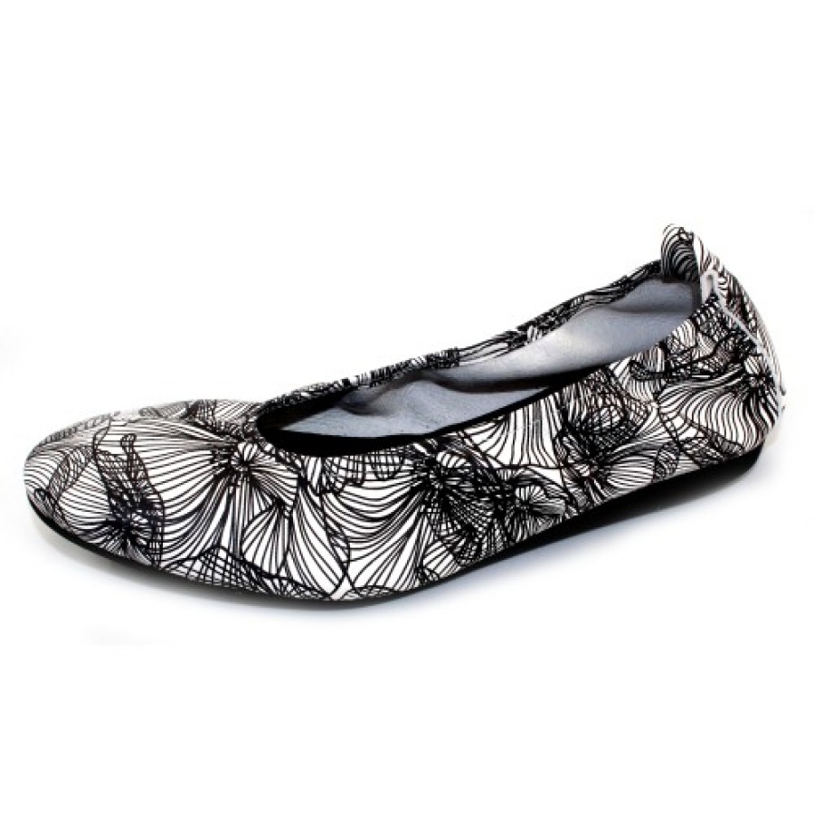 Women'S Arche Skimmers | Arche Women'S Laius In Noir Liko Agneau Floral Leather