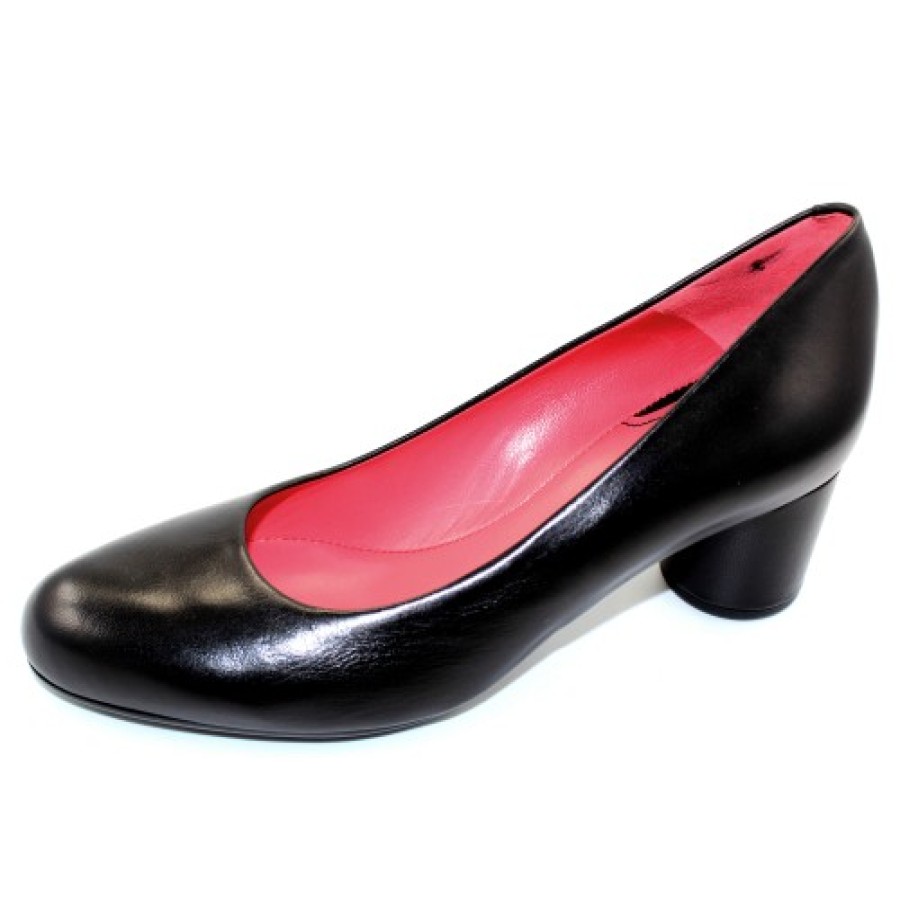 Women'S Pas De Rouge Heels | Pas De Rouge Women'S Lucia-B 2720 In Black Nappa Leather