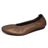 Women'S Arche Flats | Arche Women'S Laius In Bronze Cerf Metal Leather