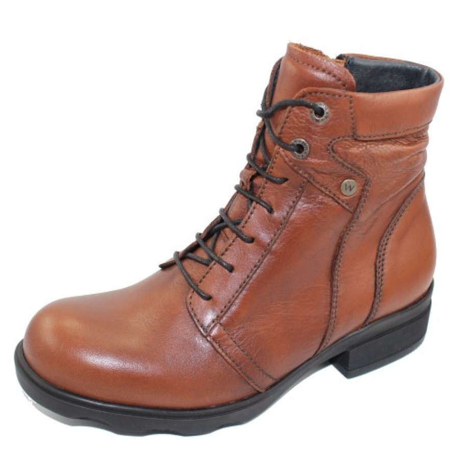 Women'S Wolky Ankle Boots | Wolky Women'S Center Wr In Cognac Leather