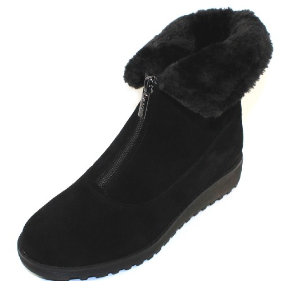 Women'S Valdini Boots & Booties | Valdini Women'S Sabra Wp In Black Suede/Shearling