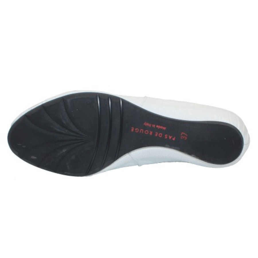 Women'S Pas De Rouge Mary Jane & Instep Strap | Pas De Rouge Women'S Silvia R918 In Bianco Tejus Leather