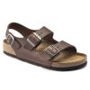 Men'S Birkenstock Footbed | Birkenstock Men'S Milano In Vintage Wood Roast Leather