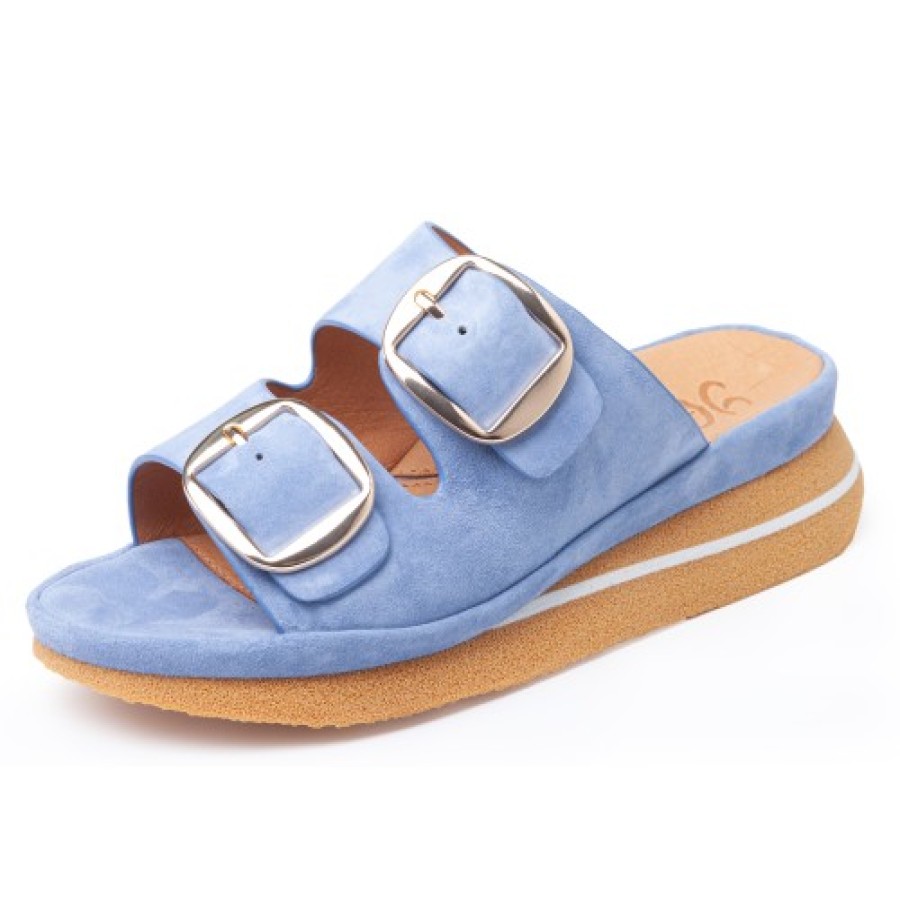 Women'S Yes Brand Shoes Travel | Yes Brand Shoes Women'S Aspen In Denim Blue Kid Suede