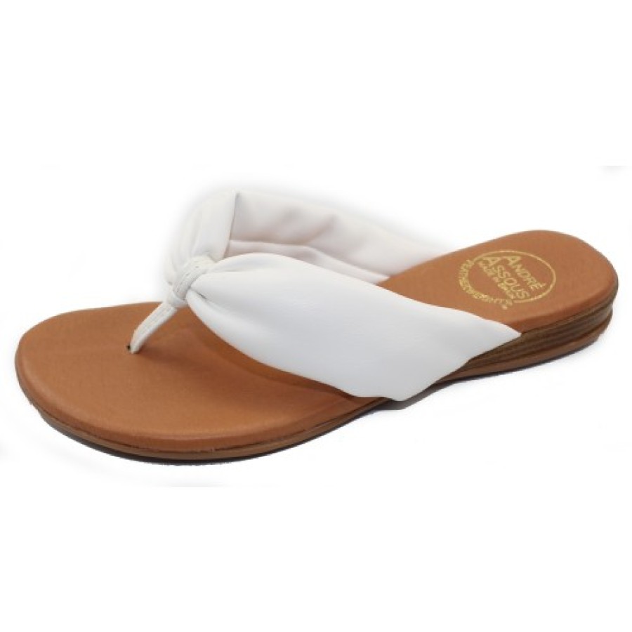 Women'S Andre Assous Wedges | Andre Assous Women'S Nuya In White Leather