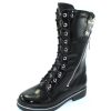 Women'S Valdini Zippers | Valdini Women'S Patricia Wp In Black Waterproof Crinkle Patent Leather