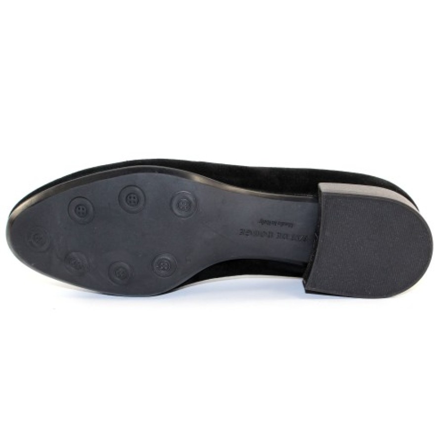 Women'S Pas De Rouge Slip Ons | Pas De Rouge Women'S Daria 2470 In Black Suede/Anthracite Leather