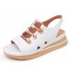 Women'S Yes Brand Shoes Gladiator | Yes Brand Shoes Women'S Aurora In White Plonge Leather/Elastic