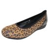 Women'S Mephisto Ballet | Mephisto Women'S Emilie In Leopard Velours Suede/Black Patent Leather 13451/4200