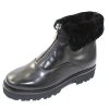 Women'S Pas De Rouge Warm Lining | Pas De Rouge Women'S Marta 3707Wp In Black Waterproof Idro Leather/Fur