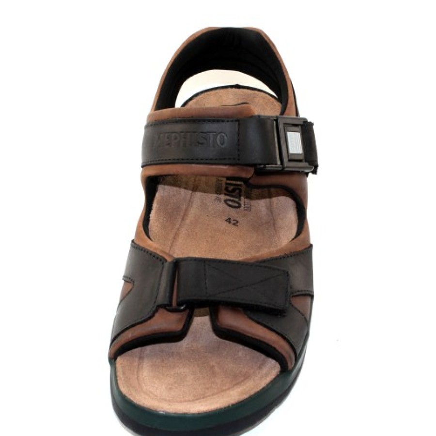 Men'S Mephisto Footbed | Mephisto Men'S Shark In Dark Brown/Black Waxy Leather