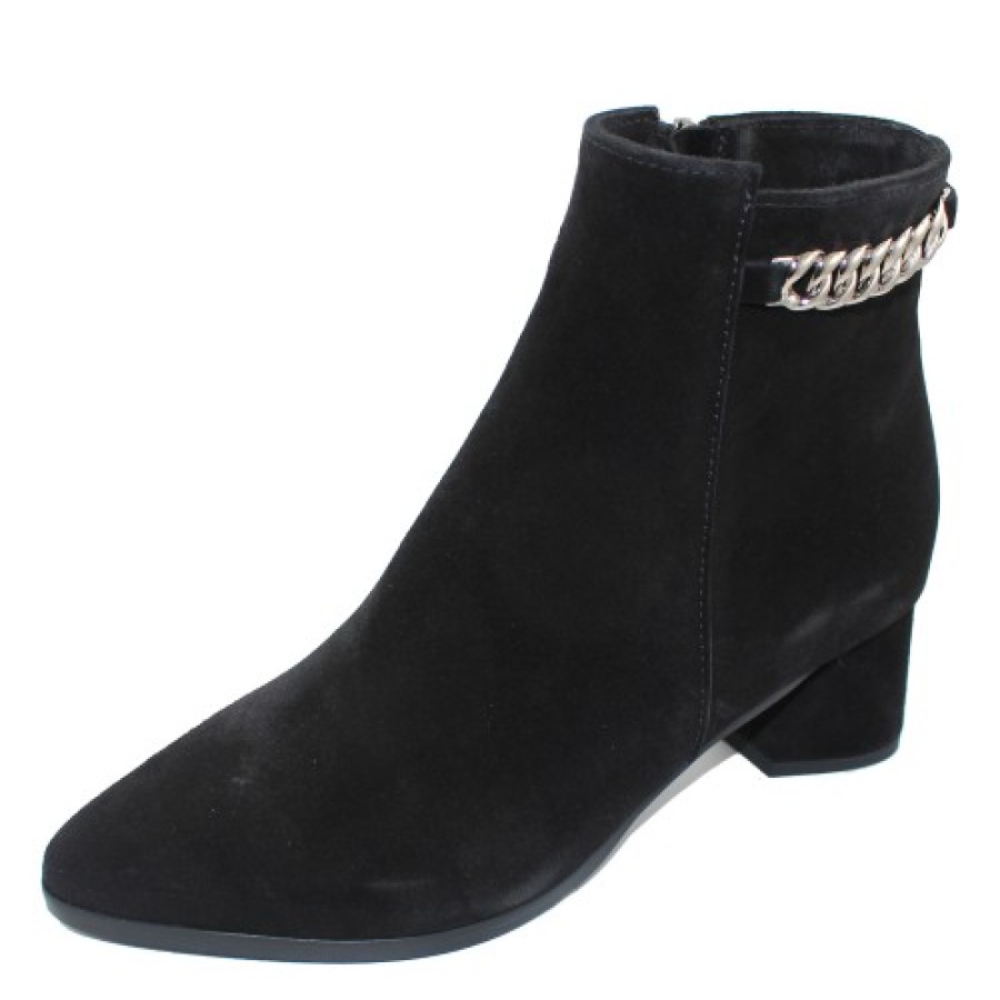 Women'S La Canadienne Heels | La Canadienne Women'S Andrea In Black Waterproof Suede