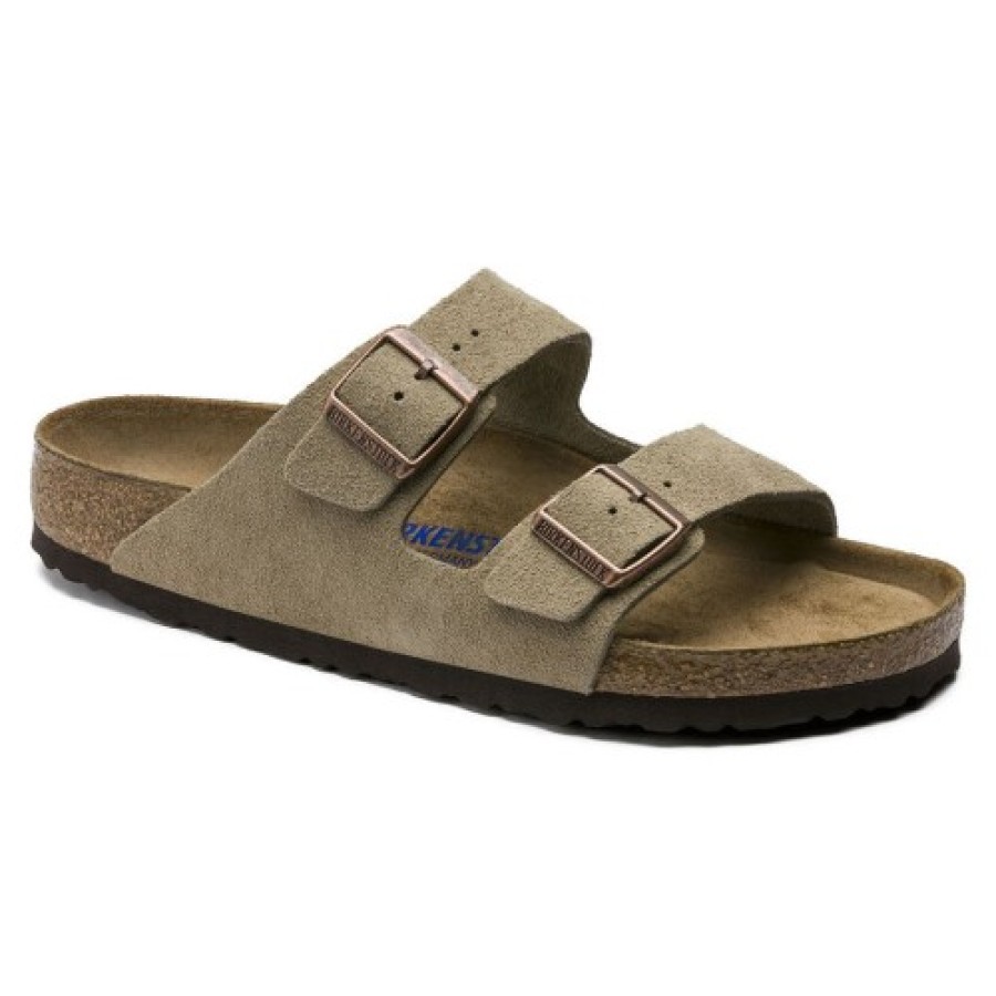 Women'S Birkenstock Travel | Birkenstock Women'S Arizona Soft Footbed In Taupe Suede - Regular Width