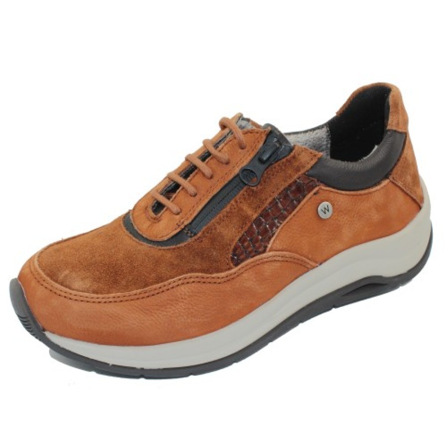 Women'S Wolky Walking | Wolky Women'S Cupar Wr In Cognac Leather Combi