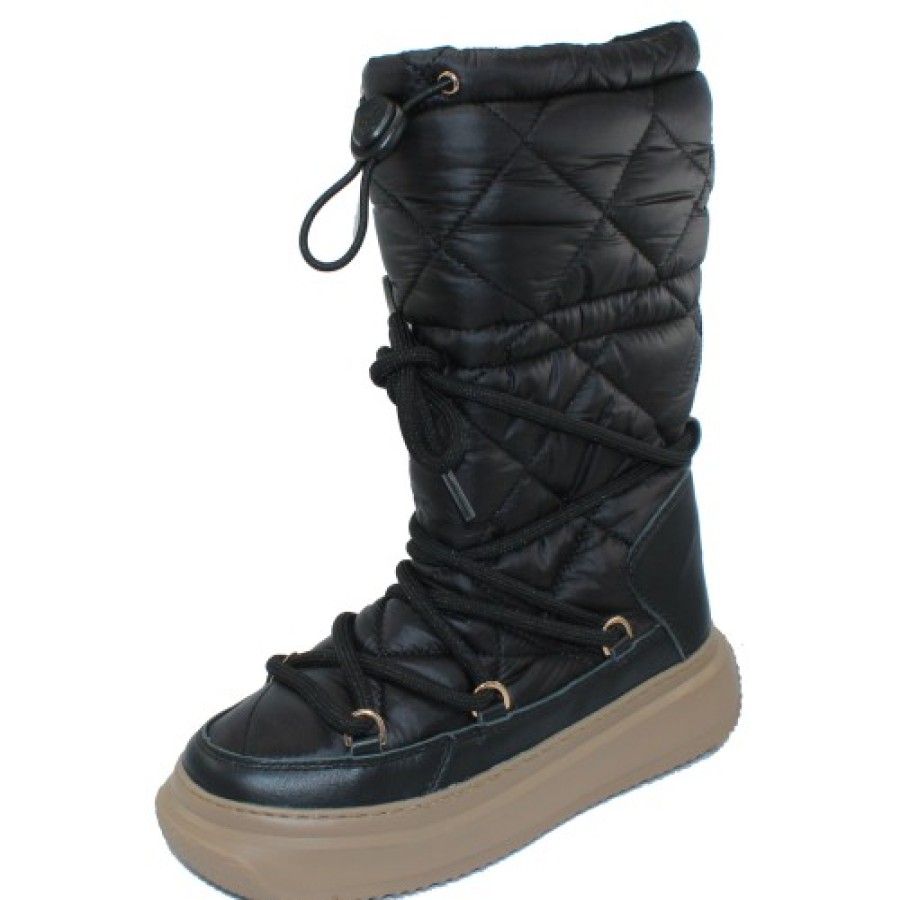 Women'S Pajar Waterproof | Pajar Women'S Gravita Mid In Black Nylon/Leather