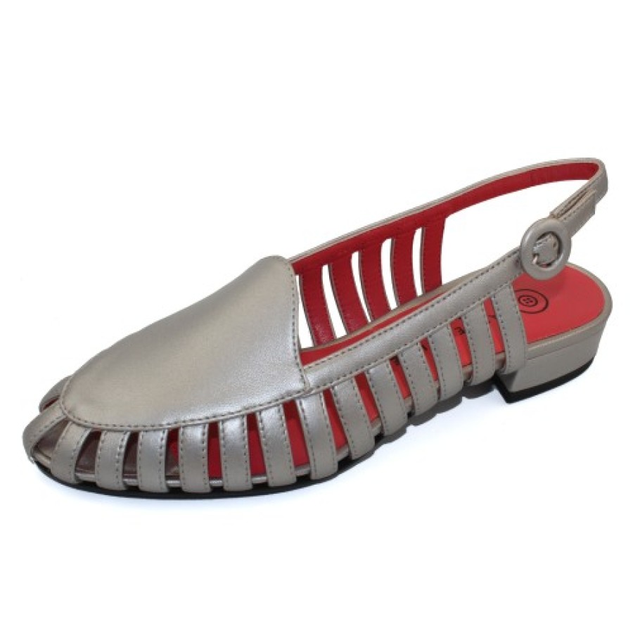 Women'S Pas De Rouge Heels | Pas De Rouge Women'S Daria 3359 In Argento Silver Liquid Leather