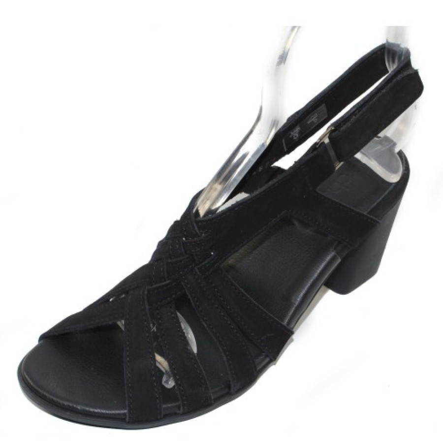 Women'S Arche Heels | Arche Women'S Farham In Noir Nubuck - Black