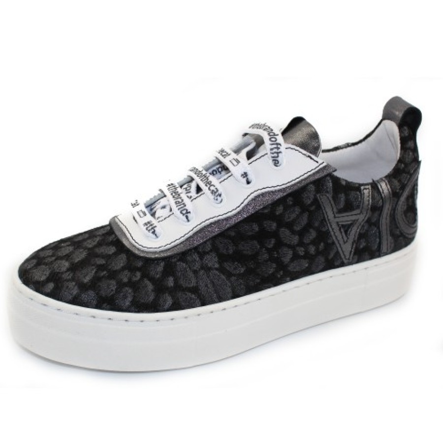 Women'S Vaddia Lace Up | Vaddia Women'S Diego In Silver Cheetah Embossed Leather/White/Pewter Leather