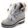 Women'S Regina Apres Ski | Regina Women'S 450 In Silver Waterproof Embossed Leather/Rabbit