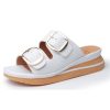 Women'S Yes Brand Shoes Slides | Yes Brand Shoes Women'S Aspen In White Plonge Leather