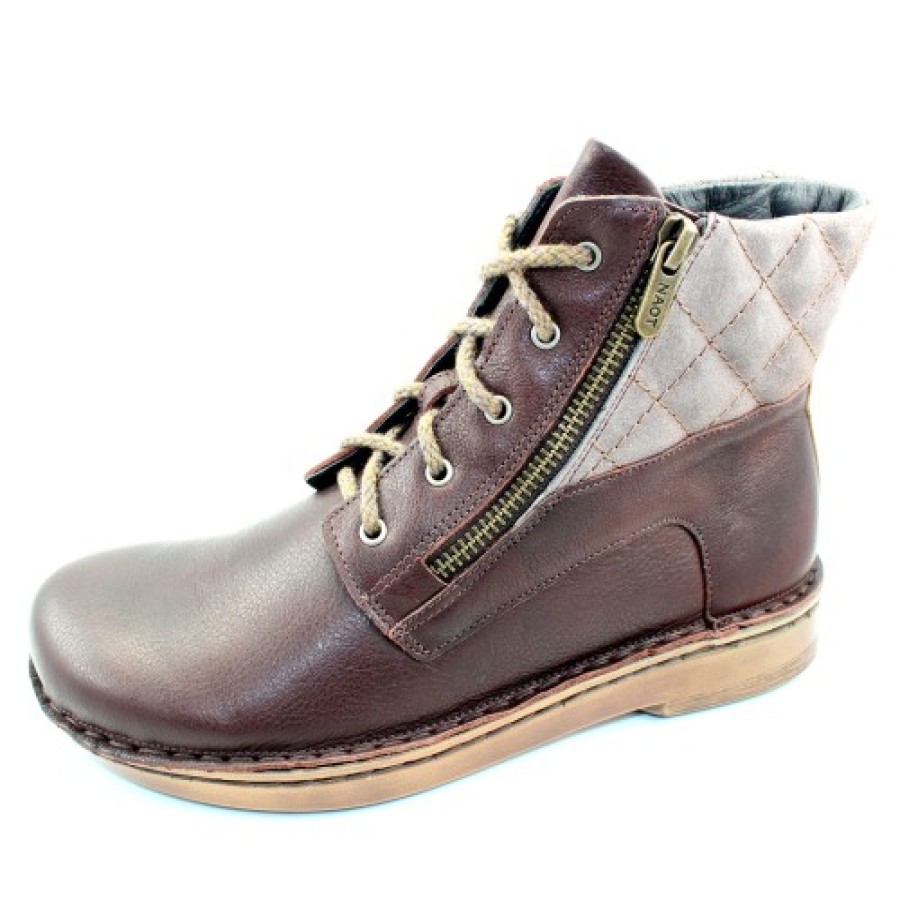 Women'S Naot Zippers | Naot Women'S Castera In Soft Brown Leather/Taupe Grey Suede