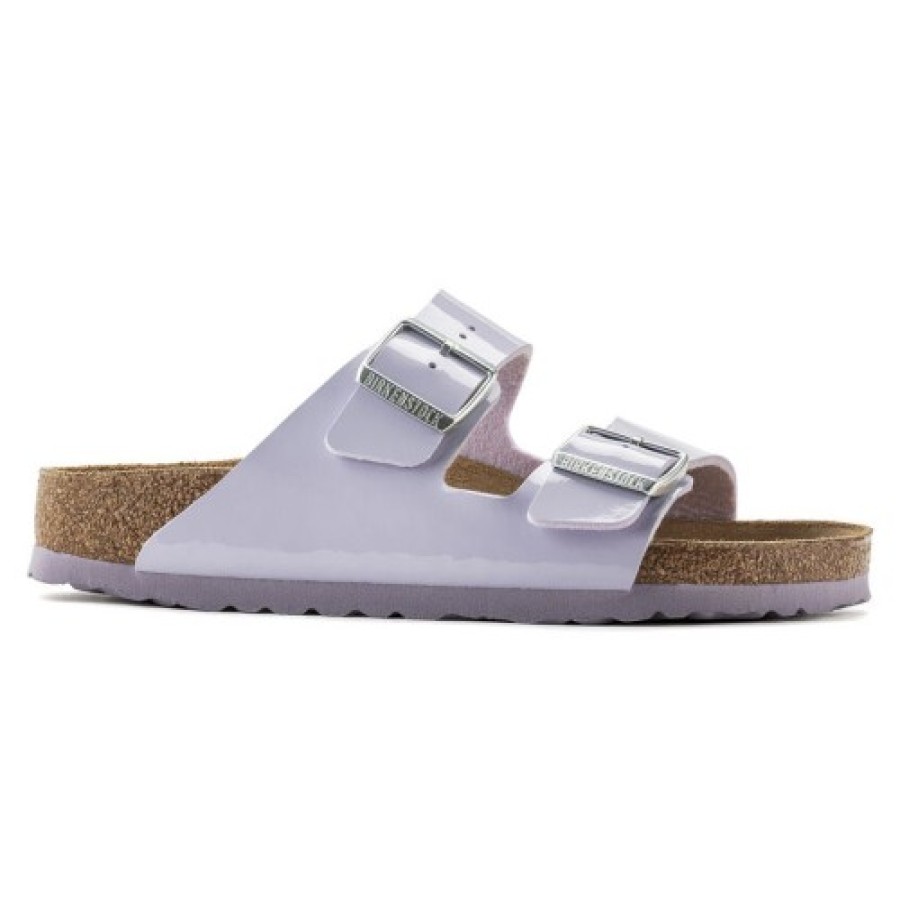 Women'S Birkenstock Footbed | Birkenstock Women'S Arizona In Purple Fog Birki-Flor Patent