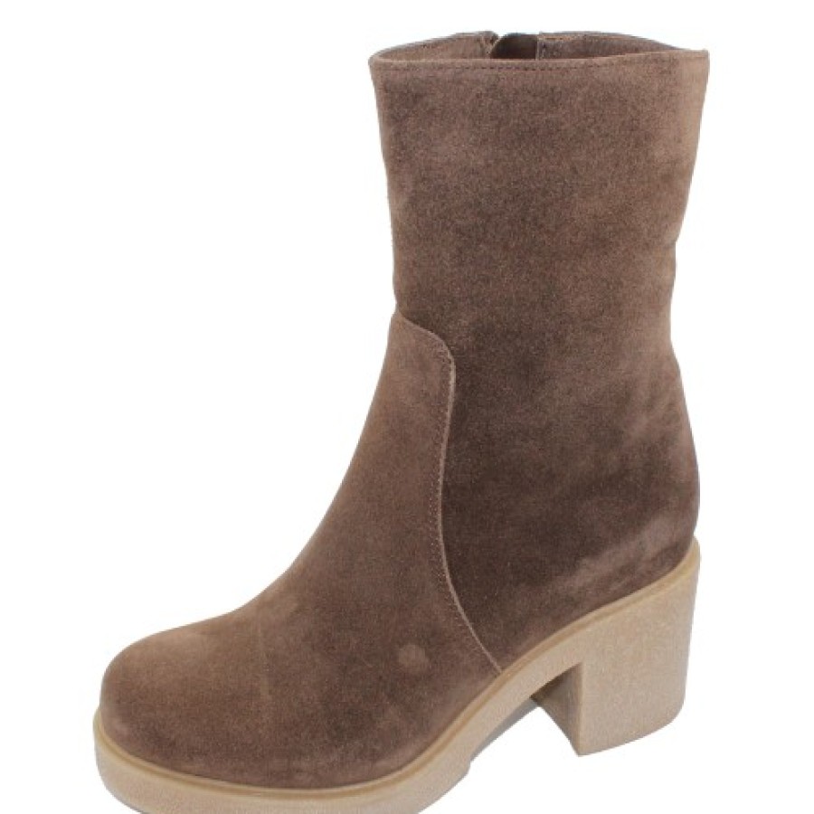 Women'S La Canadienne Platforms | La Canadienne Women'S Zed In Stone Oiled Waterproof Suede