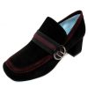 Women'S Thierry Rabotin Mocs | Thierry Rabotin Women'S Mellin In Black/Burgundy Suede/Trim