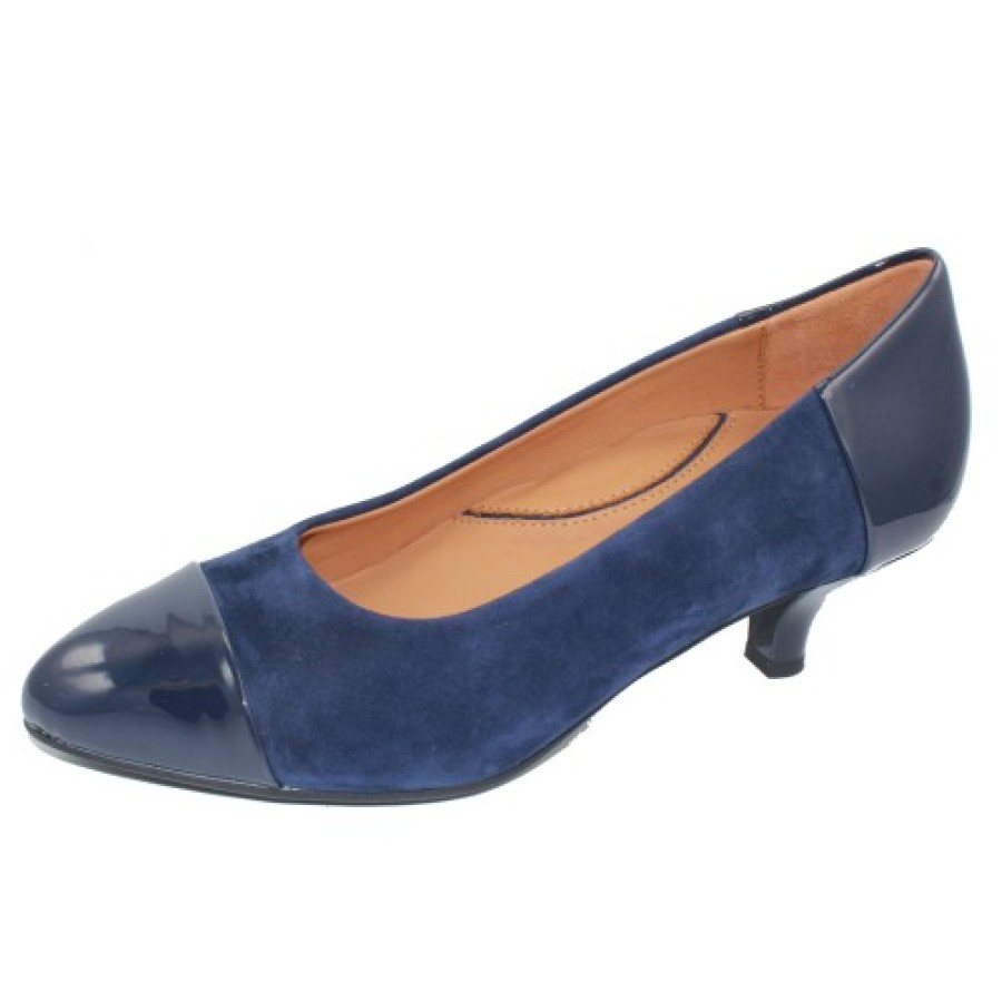 Women'S Lamour Des Pieds Pumps | Lamour Des Pieds Women'S Kishita In Navy Suede/Patent Leather