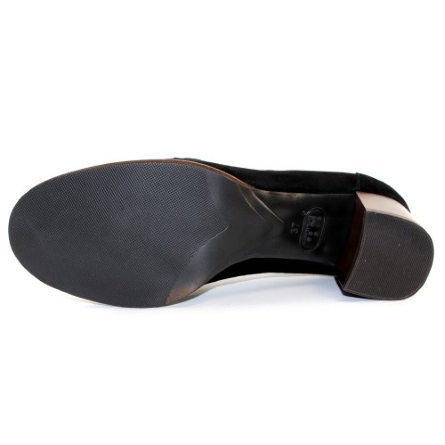 Women'S Pas De Rouge Slip Ons | Pas De Rouge Women'S Flavia 2508 In Black Suede