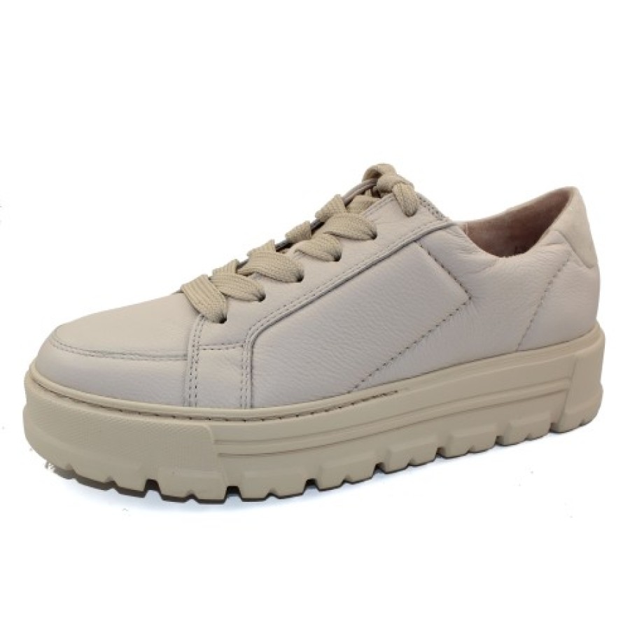 Women'S Paul Green Lace Up | Paul Green Women'S New Castle In Biscuit Ivory Leather