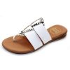 Women'S Andre Assous Thongs & Toe Rings | Andre Assous Women'S Elise In White Snake Printed Leather/Elastic