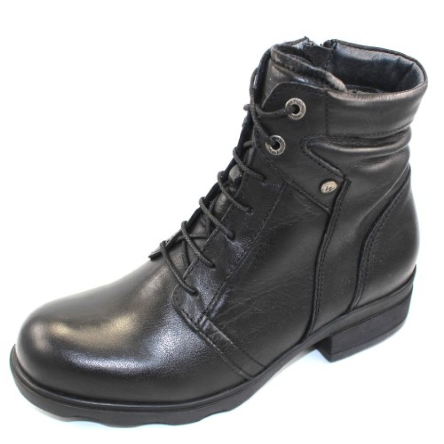 Women'S Wolky Zippers | Wolky Women'S Center Wr In Black Leather