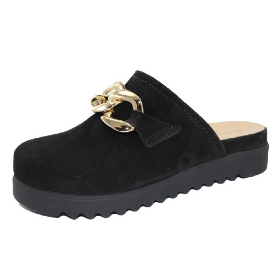 Women'S La Canadienne Clogs & Mules | La Canadienne Women'S Ellie In Black Waterproof Suede