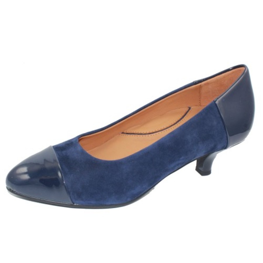 Women'S Lamour Des Pieds Heels | Lamour Des Pieds Women'S Kishita In Navy Suede/Patent Leather