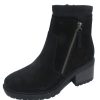 Women'S Salvia Zippers | Salvia Women'S Demi In Black Vizalo Suede