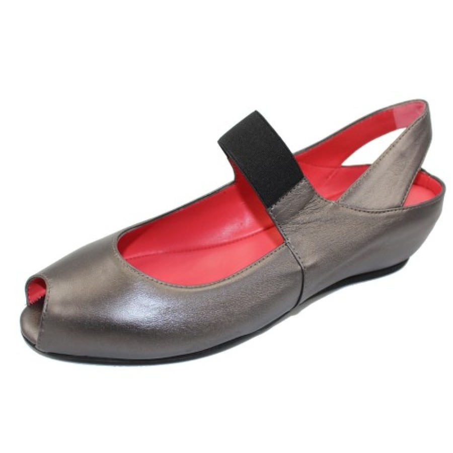 Women'S Pas De Rouge Wedges | Pas De Rouge Women'S Silvia R918 In Pewter Nappa Leather