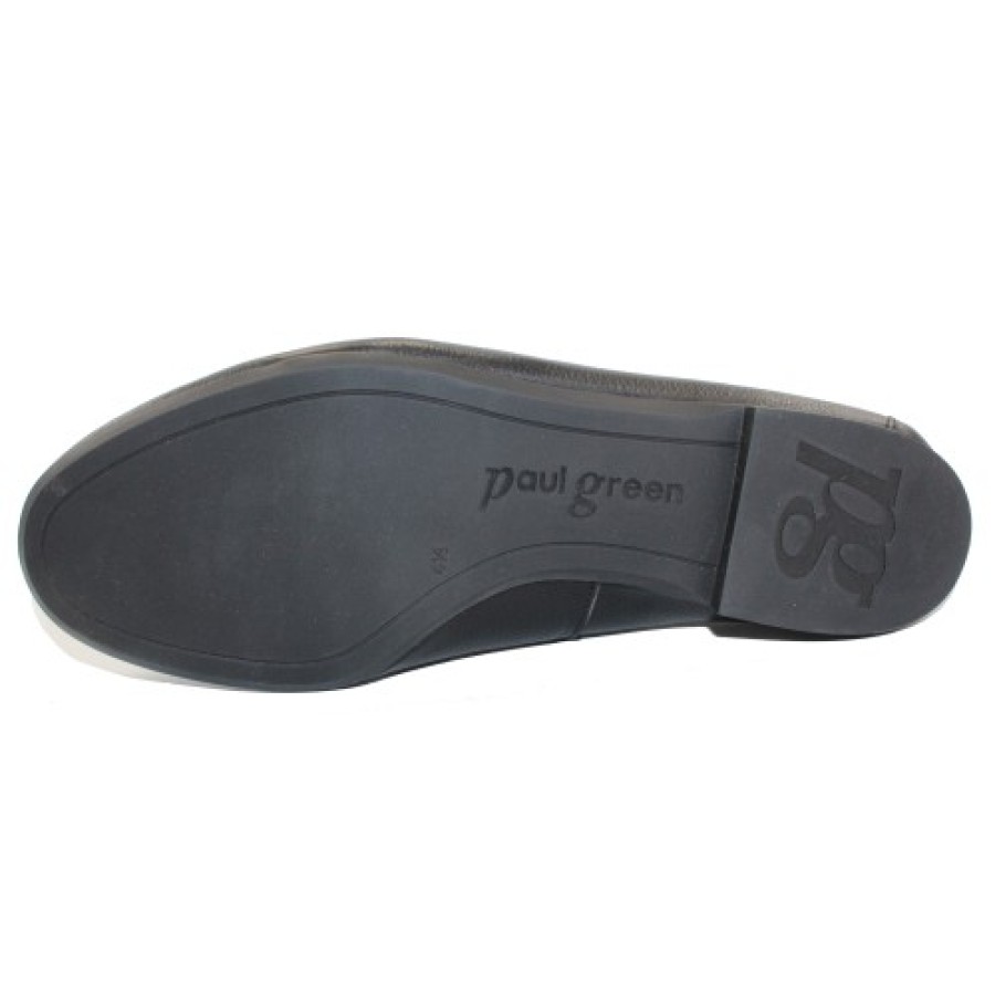 Women'S Paul Green Slip Ons | Paul Green Women'S Daphne Flt In Black Leather