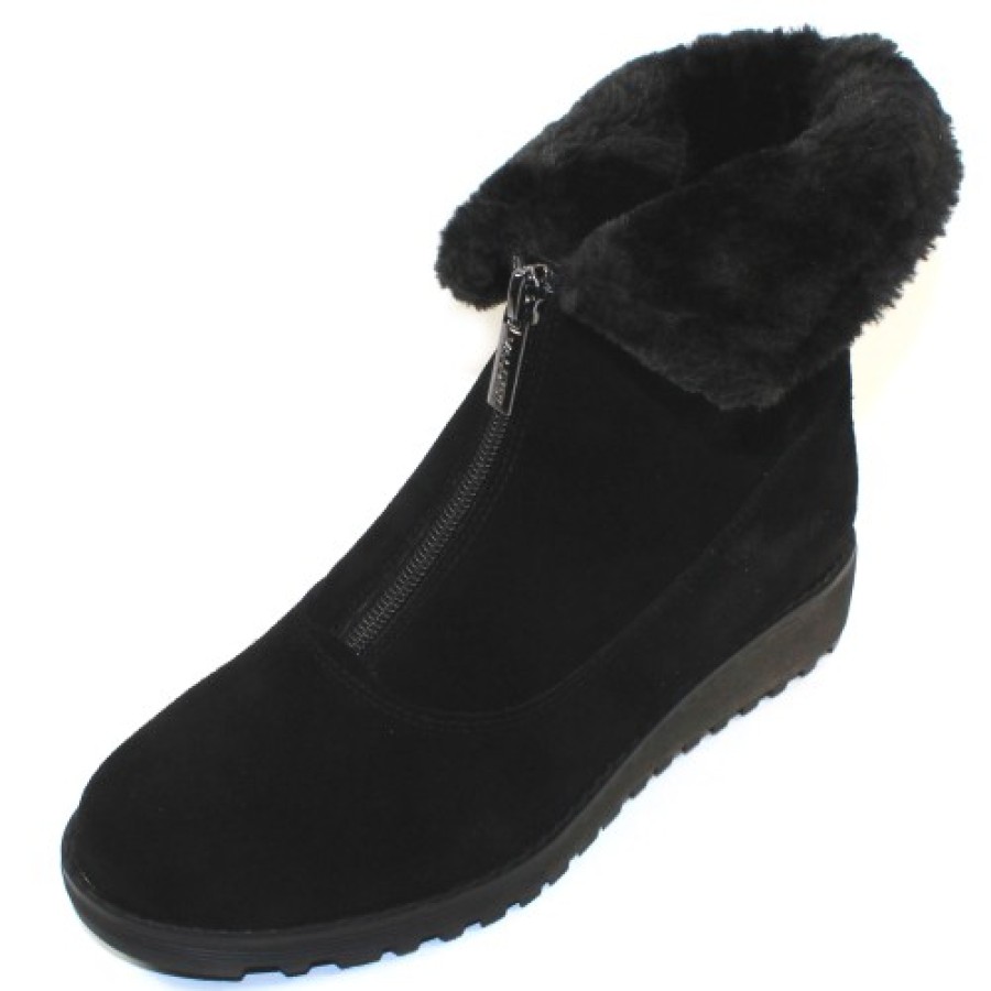 Women'S Valdini Apres Ski | Valdini Women'S Sabra Wp In Black Suede/Shearling