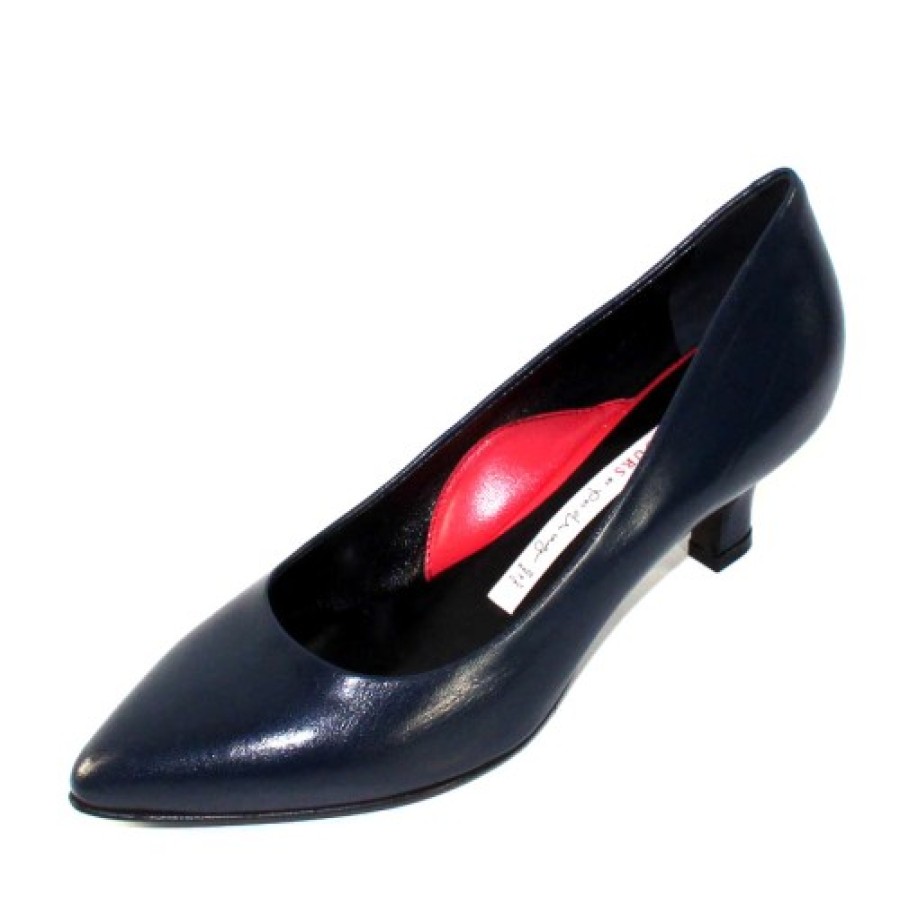 Women'S Pas De Rouge Pumps | Pas De Rouge Women'S Janet R225 In Navy Blue Cordoba Leather