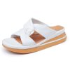 Women'S Yes Brand Shoes Slides | Yes Brand Shoes Women'S Aria In White Plonge Leather