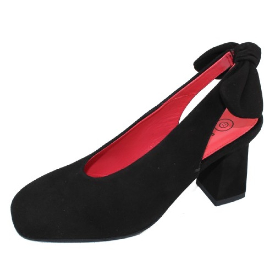 Women'S Pas De Rouge Heels | Pas De Rouge Women'S Chantal 1623 In Black Suede