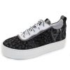 Women'S Vaddia Platforms | Vaddia Women'S Diego In Silver Cheetah Embossed Leather/White/Pewter Leather