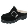 Women'S La Canadienne Heels | La Canadienne Women'S Allie In Black Waterproof Suede/Shearling