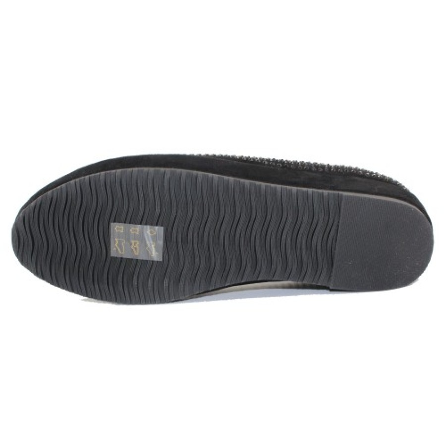 Women'S Lamour Des Pieds Slip Ons | Lamour Des Pieds Women'S Correze In Black Kid Suede/Beading