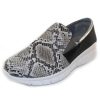 Women'S Naot Loafers | Naot Women'S Titan In Grey Cobra/Jet Black/Soft Silver Leather